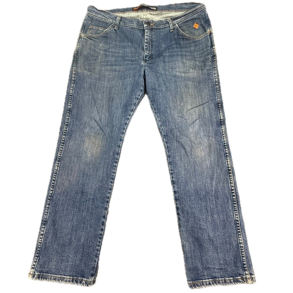 Wrangler FR Jeans Mens 38x30 Blue Flame Resistant Workwear Straight Leg A102